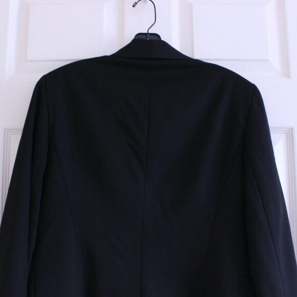 Lafayette 148 Black Wool Long Sleeve Front Pockets Snap Front Buttons Blazer - Picture 9 of 11